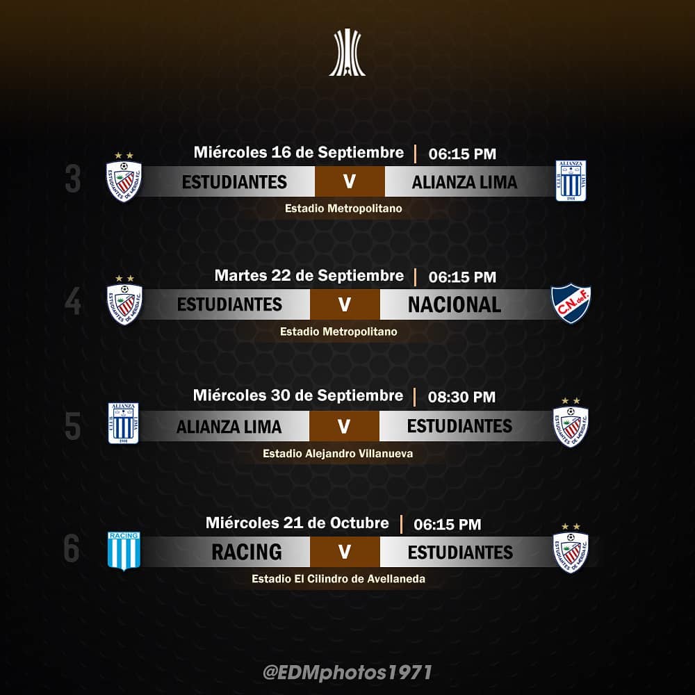 Estos son los cuatro partidos que le quedan <a href="/EstudiantesMEFC/">Estudiantes de Mérida FC</a> por jugar en la copa libertadores, dos como local y dos como visitante 
#estudiantesdemerida
#elequipodelpueblo
#futbol 
#Mérida 
#estadiometropolitano