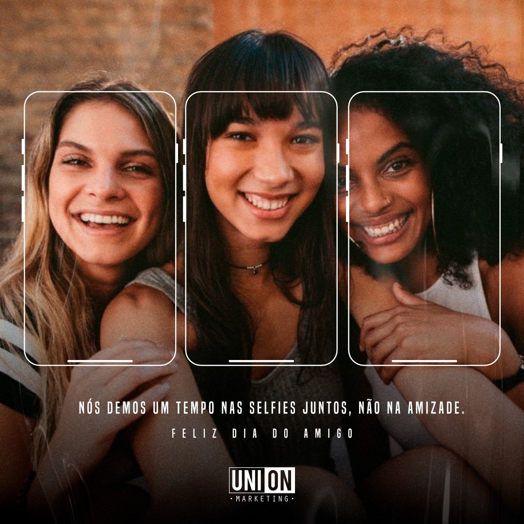 union_mkt's tweet photo. Para estar junto não é preciso estar perto, basta estar conectado. Afinal, a amizade é manifestada mesmo quando estamos distantes. Compartilhe esse sentimento. Feliz dia do amigo! 

#UnionMarketing #DiaDoAmigo #Amizade https://t.co/b44YJd6wzW