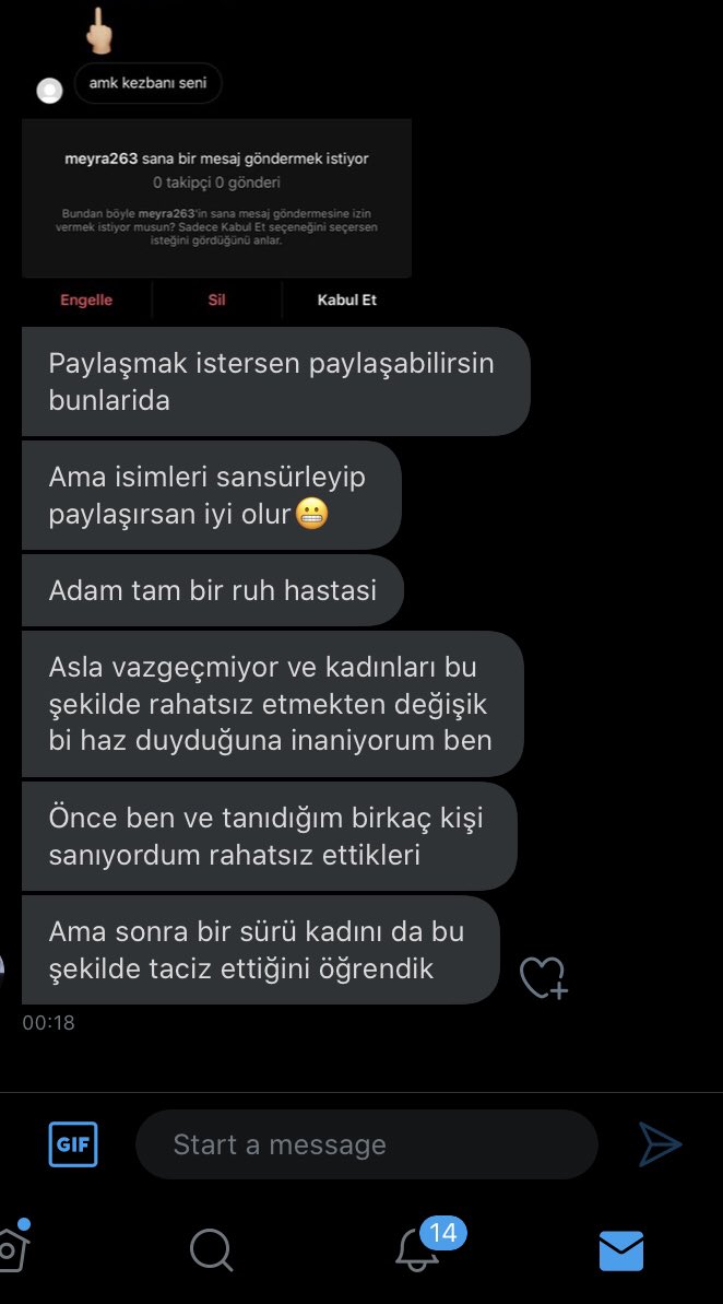 emrah odacının taciz ettiği bir başkası :)