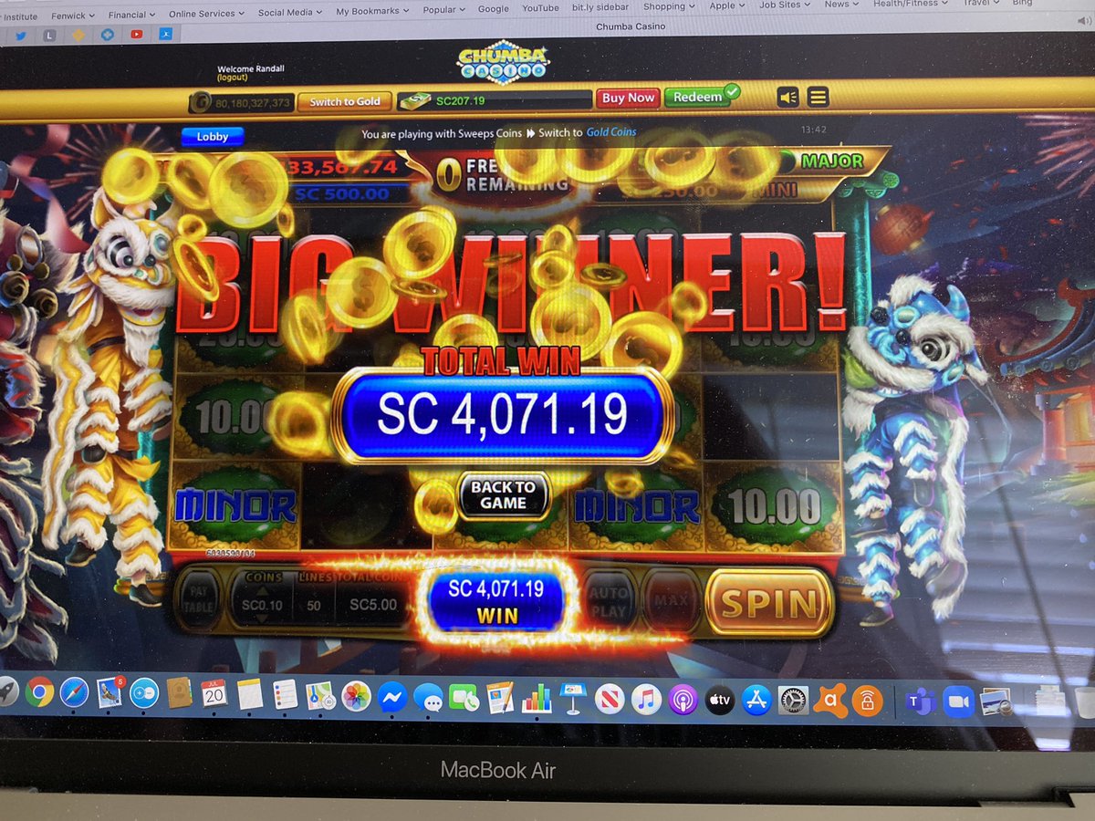 Kona_Randy's tweet photo. Another good day on @ChumbaCasino. #happywinner #dancinggold. https://t.co/87UzIN23V1