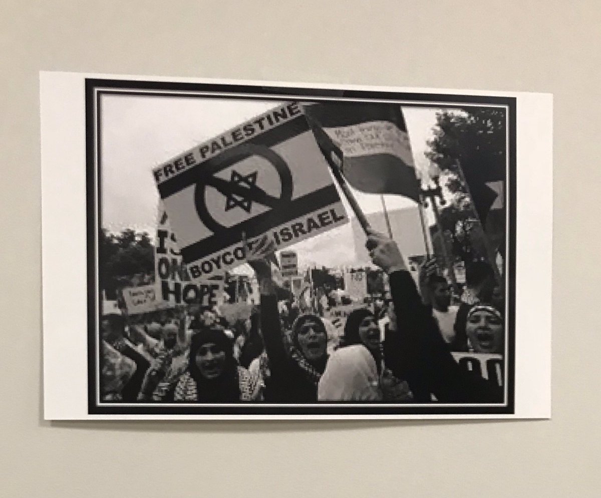 When Black History Month came around, another advisor taped up an anti-Israel image with the Star of David crossed out, in our lobby. He placed this next to an image of MLK in order to conflate the two.I reminded him that MLK was a proud Zionist.  https://www.algemeiner.com/2018/03/20/mindless-antisemitism-at-syracuse-university/