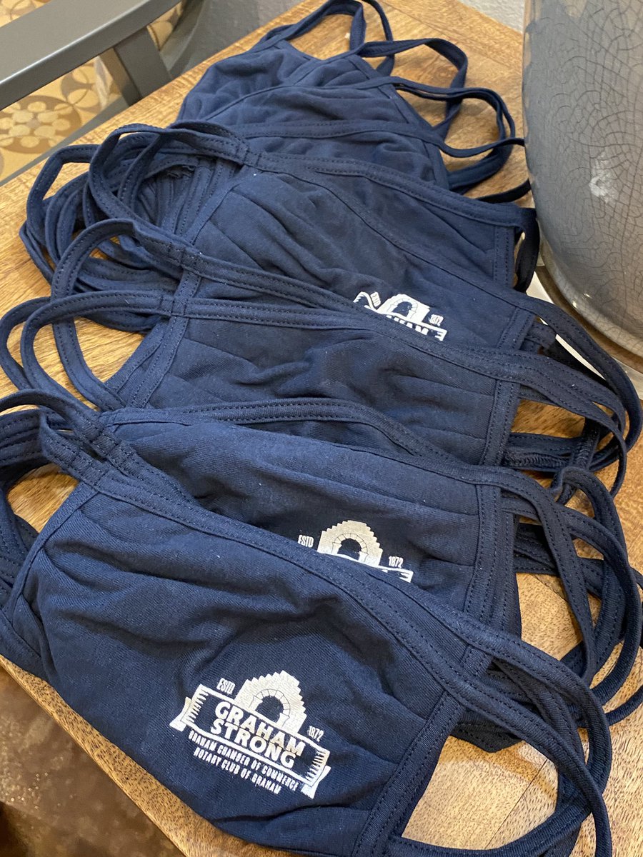 GrahamChamber's tweet photo. We have “Graham Strong” masks available at the Chamber for those who need one. These aren’t for sale but we would gladly accept a small donation if you feel inclined. Special thanks to Rotary Club of Graham, Texas for helping make this possible. 😷 https://t.co/Soi71XVEK4