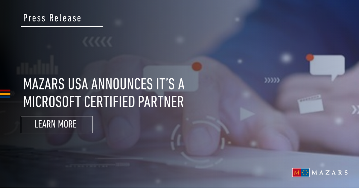 MazarsinUS's tweet photo. Mazars USA LLP announced today its acceptance into the Microsoft Partner Program, recognizing Mazars as a premier partner for delivering digital solutions and system integration services to help the firm’s global clients. Learn more: 
https://t.co/G0ApmaWMgs https://t.co/t0YacIK0x4