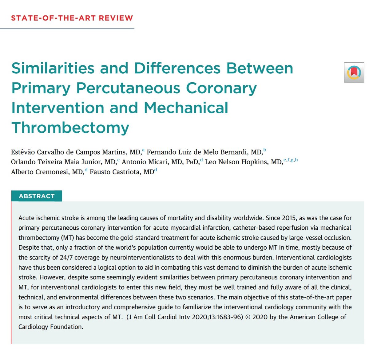 Fernand34179610's tweet photo. Proud to be part of this important publication on the JACC: Cardiovascular Interventions. Congratulations @Estevao_Mart https://t.co/QFEzFowO7e