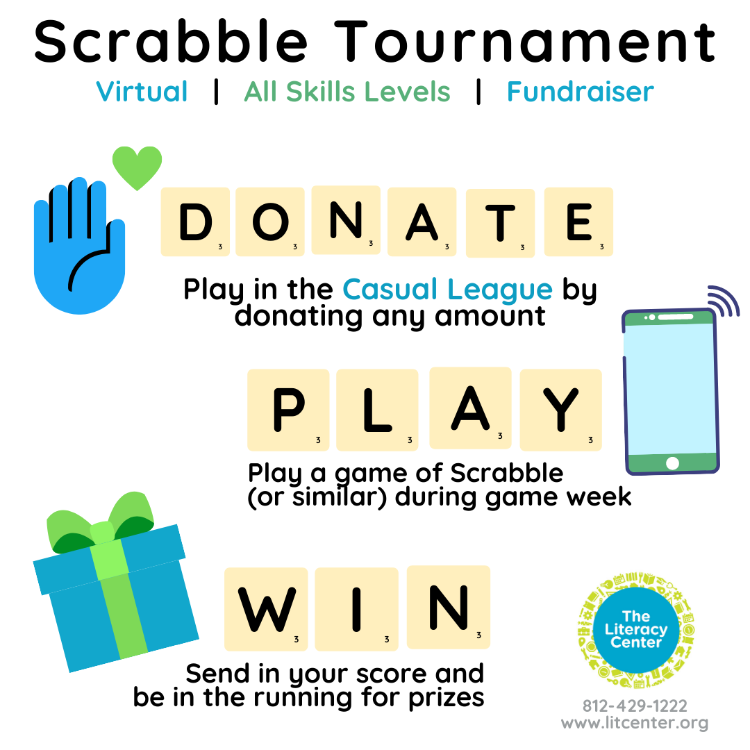Help raise money for adult literacy and education by playing a game of Scrabble in August. Donate, Play, and Win at  litcenter.org/casual/

#scrabble #game #play #literacy #fundraiser #fun