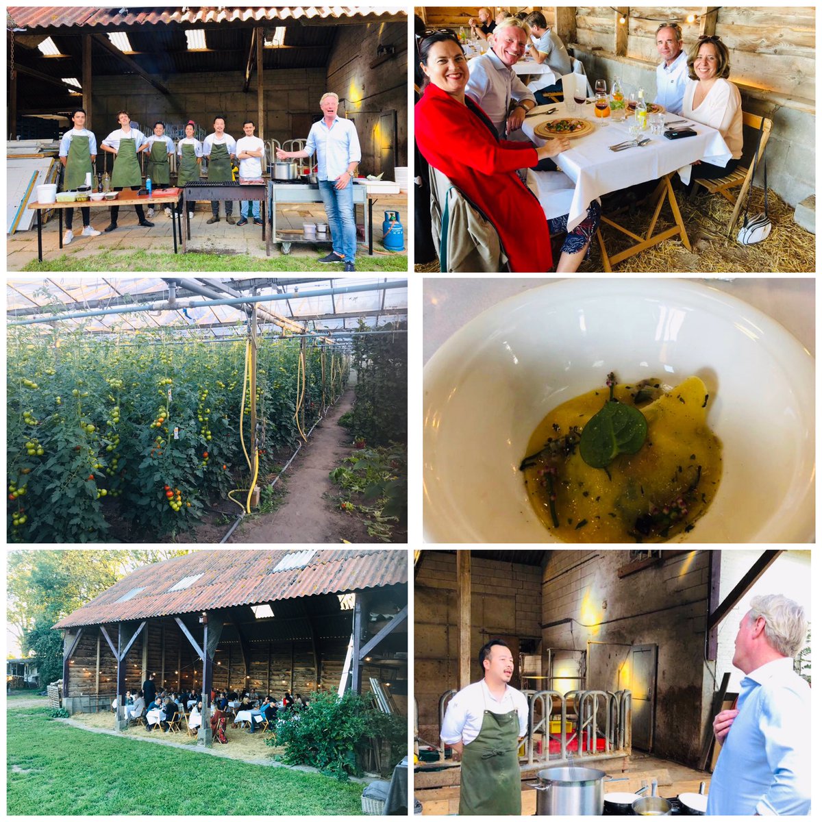 Lokale ondernemer die al jaren internationaal gewerkt heeft, van New York tot aan Arnhem, en nu vanuit zijn restaurant #GreenRose nu in Duiven ging koken op boerderij Horsterhof. Biologisch. Dank Jin Hu dank team. Was echt fantastisch