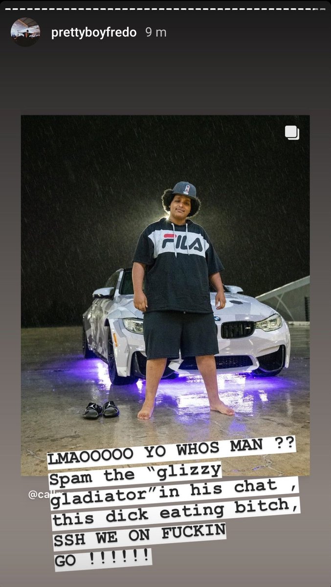 DBGyt_'s tweet photo. Fredo once again showing he's a horrible, horrible human being.... Can't believe this is his response to rightfully being called out by Agent for organising a huge meetup while potentially having Covid himself! Pathetic @Prettyboyfredo https://t.co/EnE6PTYPxu