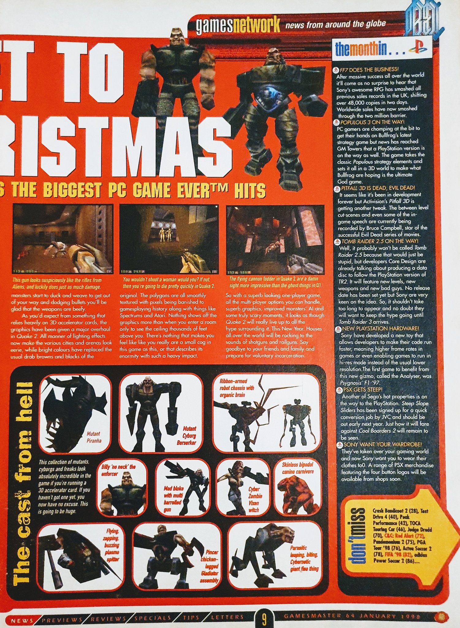 Gamesmaster Said A Twitter Issue 64 January 1998 Pt 1 2 Latest News Featuring Nintendo Space World Info Quake 2 Ready To Release And Project X To Kill Off Sony Nintendo