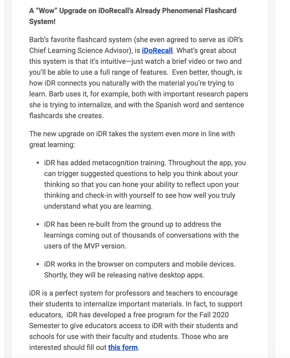 iDoRecall's tweet photo. We're super-grateful to have Dr. Barbara Oakley as our Chief Learning Science advisor! #iDoRecall #LearningHowToLearn https://t.co/vFQpHo9Apv