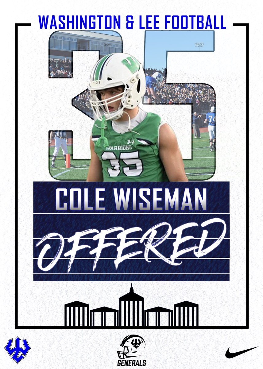 ColeWiseman3's tweet photo. Ecstatic to receive an offer from Washington &amp; Lee Universtiy! @bryce_pm @BigDubFootball https://t.co/va0tjwJHc9