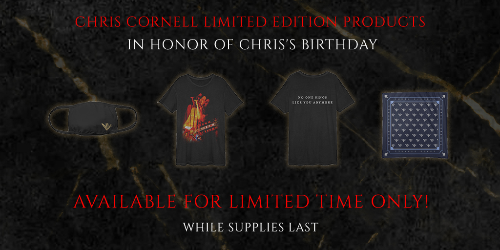In honor of Chris’s birthday there are new, limited-edition merch items now available at chriscornellmerchandise.com.