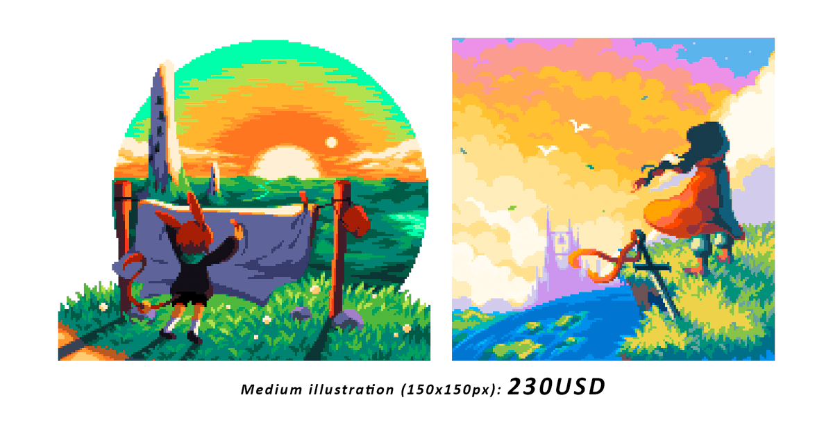 fiopico's tweet photo. ⭐️ PIXEL ART COMMISSIONS ⭐️

Hi! I'm DAKU, a freelancer pixel artist based in Spain and I'm looking for work! ☺️ RTs would be very appreciated. 

Contact me: fiopico.fl@gmail.com
More info/Terms of Service: https://t.co/DWpjg5hxLe
Gallery: https://t.co/QYDCd9gy7F https://t.co/hxOv0dDnCU