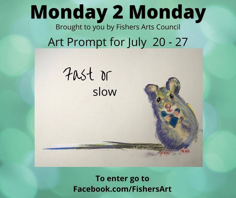 fishersart's tweet photo. #ARTISTS: Time for another #Monday2Monday artistic challenge. Give us your artistic interpretation of this week's theme: "Fast or Slow". Submit your art at our Facebook page here: https://t.co/62lCYy4zgY #supportlocalartists #art @FishersIN @NickelPlateArts https://t.co/TpR4taZ4La