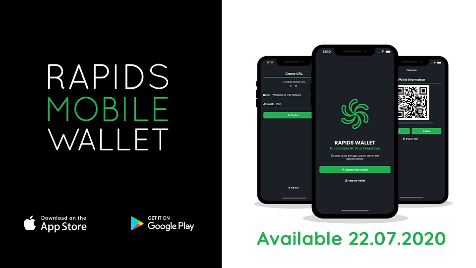 RapidsPoland's tweet photo. 💥 Z przyjemnością ogłaszamy, że @GooglePlay i @AppStore pomyślnie przejrzały testy Rapids Wallet gotowe do wydania‼ ️
Włącz powiadomienia🔔
Dostępne do pobrania w obu sklepach 22.07.2020 
 Blockchain na wyciągnięcie ręki!
# LinkShare🔗 #CryptoNews $ RPD https://t.co/6S9SV1TDkE https://t.co/1B60KtFS8d
