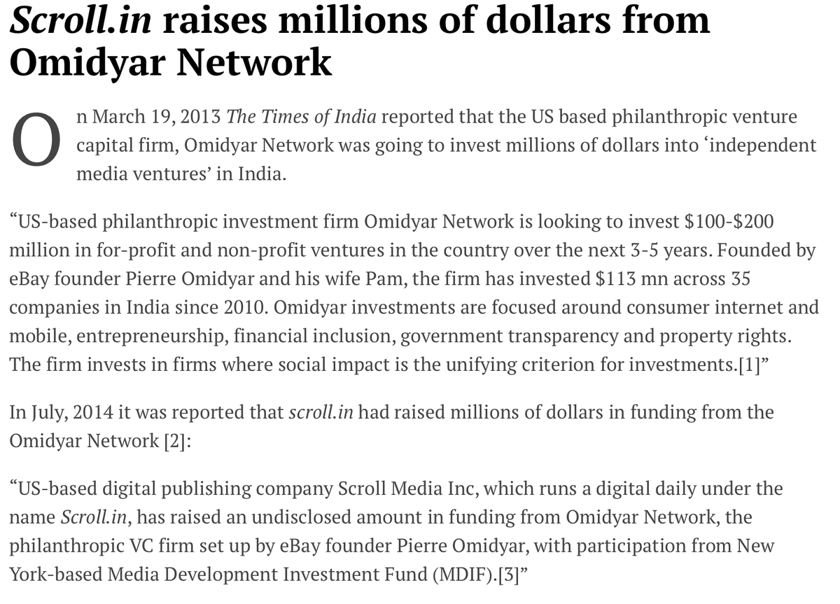 And as I stated at above, Omidyar funds Scroll. Anyone paying attention to India media knows Scroll is an anti-Hindu publication.