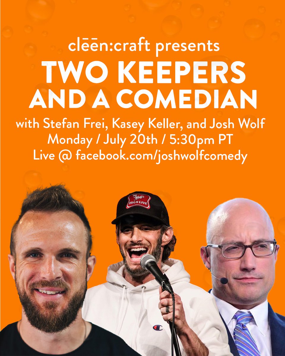 Join me tonight at 5:30 p.m. pt with <a href="/Stefan24Frei/">Stefan Frei</a> and our special guest, comedian <a href="/joshwolfcomedy/">Josh Wolf</a> ! We will be talking soccer, life in the bubble and much more. Join us on Josh Wolf's Facebook page.