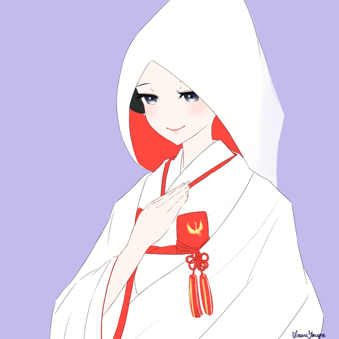 夜長雨音 おはようございます 7月21日は 神前結婚記念日 です 赤ふきの白無垢は鳥居の赤 と同様に魔除けの効果と 紅白でおめでたいという意味が込められているそうです みなさま良い一日を 絵描きさんと繋がりたい イラスト好きさんと繋がりたい