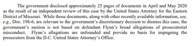 Here is the statement from DOJ's earlier filing. That Flynn is lying when he makes allegations of misconduct by Brandon Van Grack & his team.Why does DOJ insist Flynn's allegations are false if they are the ones protecting him from Sullivan?  https://www.scribd.com/document/465986177/Response-to-Gleeson-Amicus-Motion