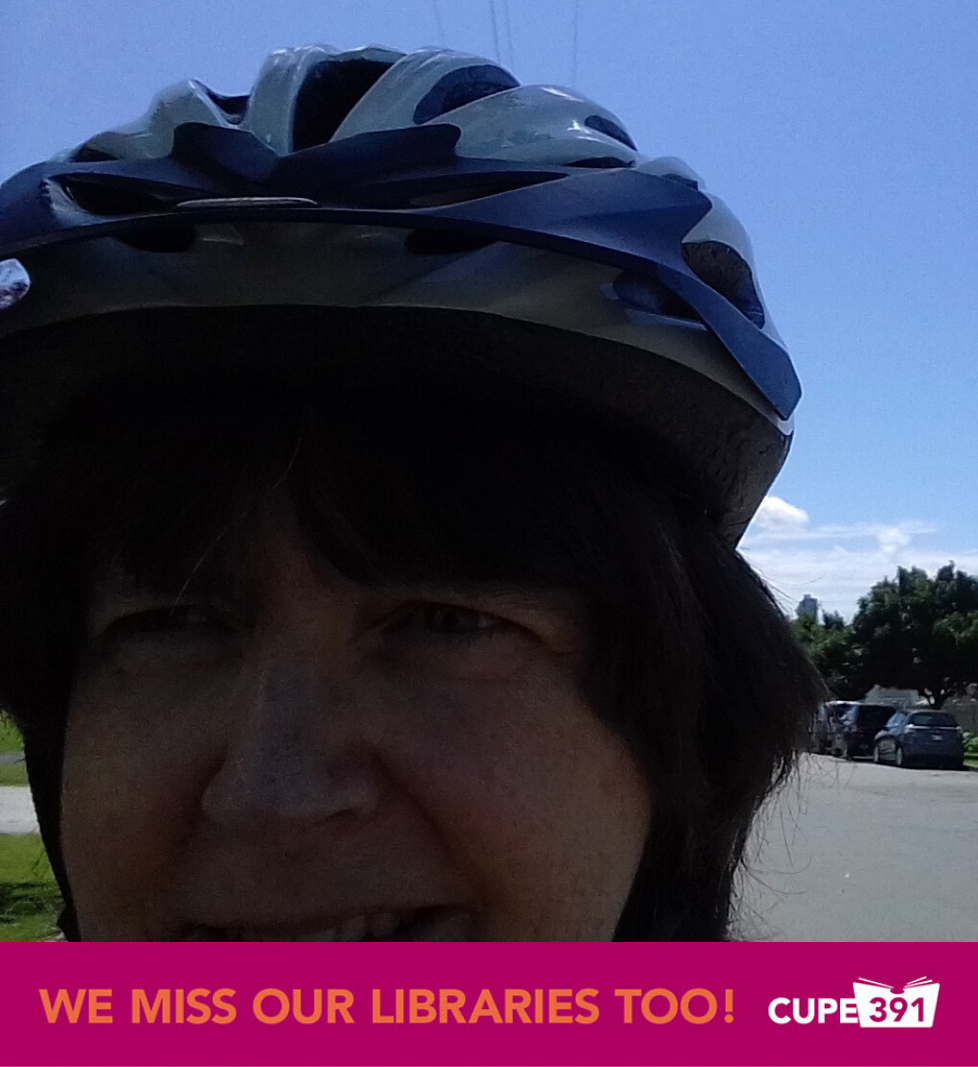 CUPE391's tweet photo. We are sharing messages from our CUPE 391 members who want to let you know what they’ve missed most about working at Vancouver Public Library.
Today, meet Peggy!
#wemissourlibrariestoo #vancouver #vancouverpubliclibrary #VPL #vanpoli #librarytwitter #vanlab #onlylibrariescan https://t.co/fvZB3IMfwv