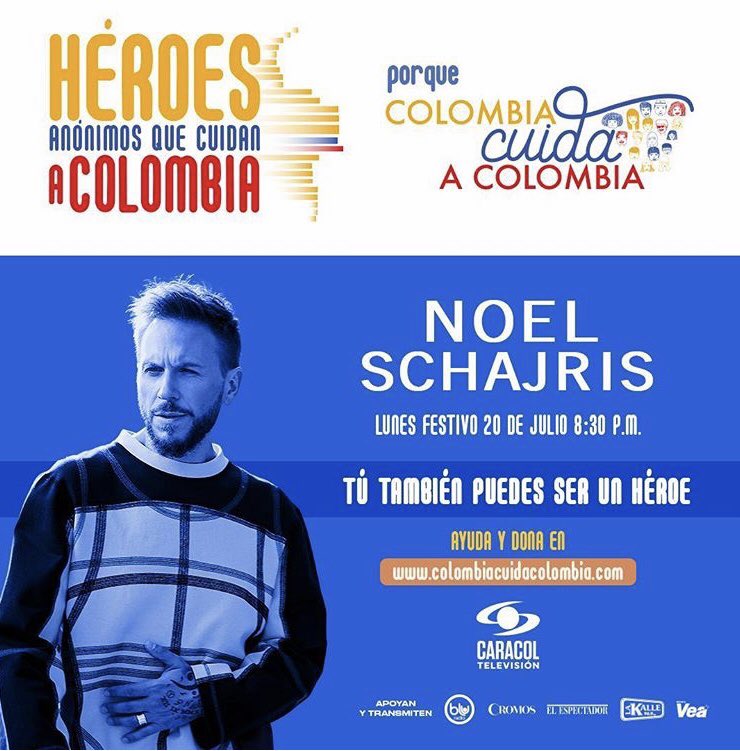 BluRadioCo's tweet image. .@gilbertoSR,  @NoelSchajris y Ana Torroja son algunos de los artistas que nos acompañarán para hacerle un homenaje a nuestros #HéroesAnónimos en #ColombiaCuidaColombia 

¡Conéctese por nuestra señal!