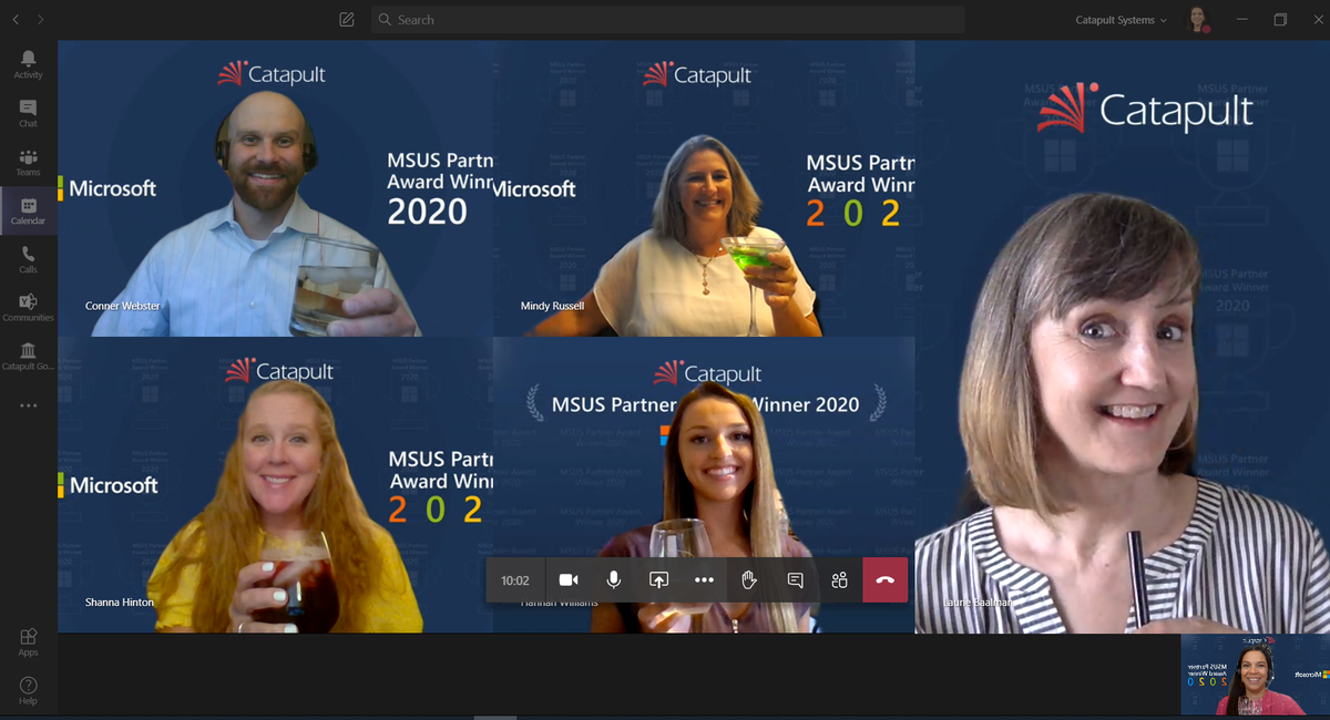 CatapultSystems's tweet photo. Today we kicked off Microsoft Inspire week with our annual happy hour, this time, a virtual edition. 
#MSinspire https://t.co/3Vv6blbjtm