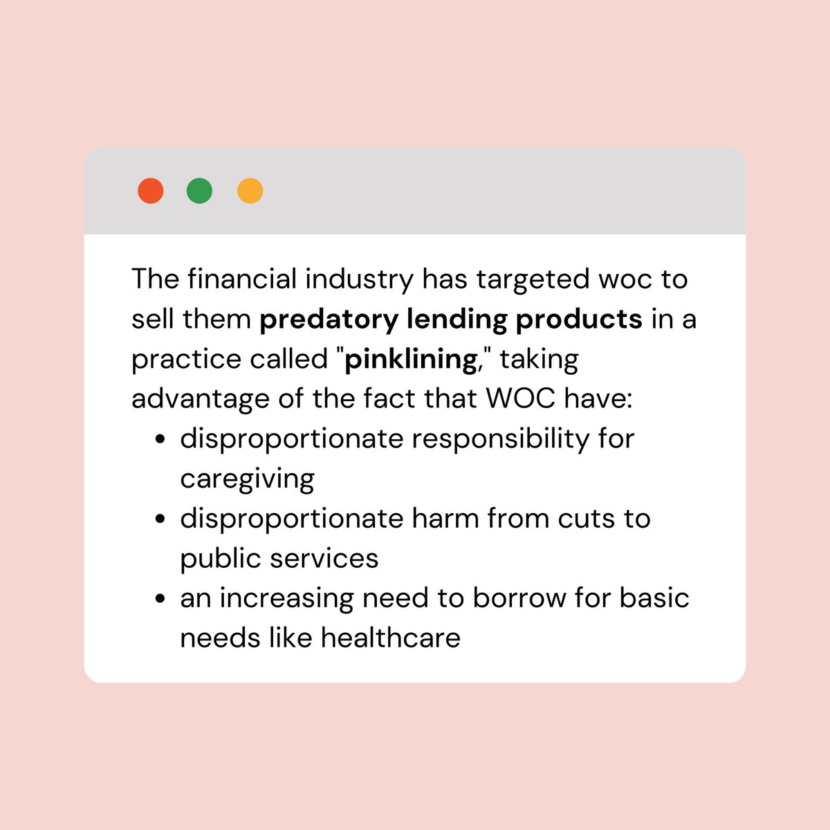 HomegirlProject's tweet photo. Misogynoir, the intersection of both racism and sexism against black women, is embedded in every system in our society, including our financial system.
.
#pinklining #misogynoir #woc #bipoc #blm #financialliteracy #genderwealthgap #genderpaygap https://t.co/0y4gpjcWpp
