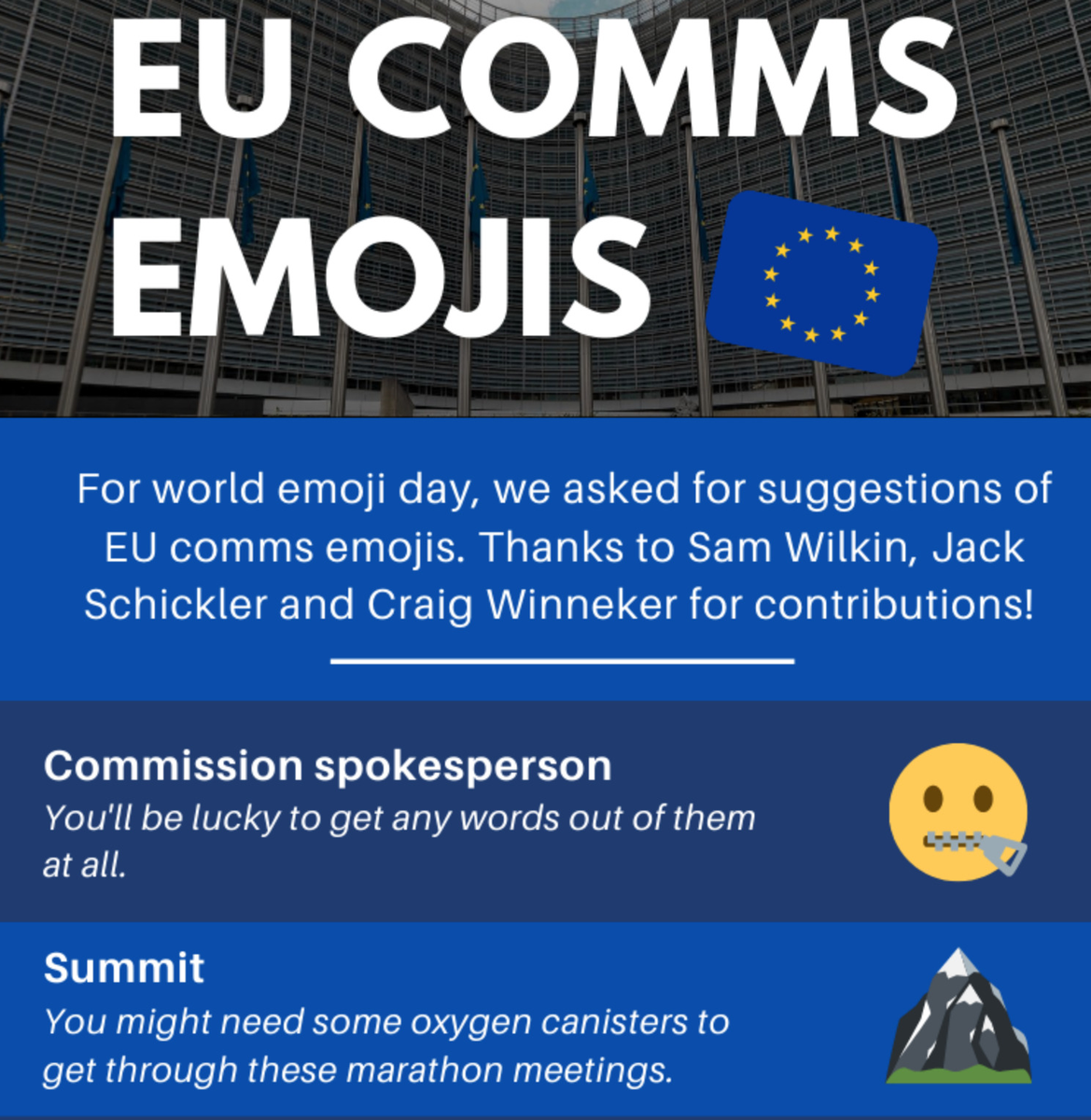 We don't take #emojis questions today. 🤐

Thank you for your understanding.

#MiddayFollies

cleareurope.eu/eu-comms-emoji…