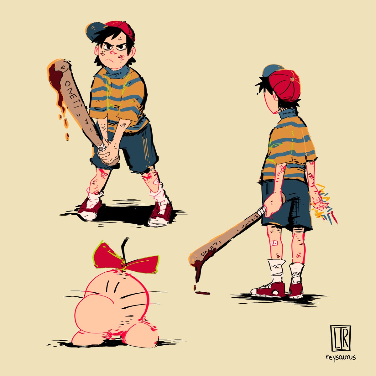 Some #Ness #fanarts I have so many art styles... sorry. #Earthbound # ...