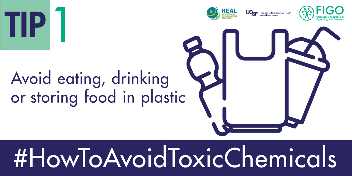 HealthandEnv's tweet photo. .@FIGOHQ, @UCSF_PRHE & @HealthandEnv are bringing you 10 tips on #HowToAvoidToxicChemicals before, during and after pregnancy.
TIP 1β£ π Avoid eating, drinking or storing food in plastic! https://t.co/0P7PqA4SM3 #PlasticFreeJuly https://t.co/LHQpnYTvKV