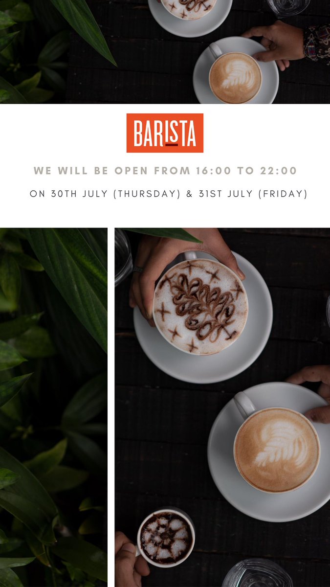 Barista will be open during the following hours on Hajj and Eid day. 🧡
#baristamaldives #staysafe #EidMubarak