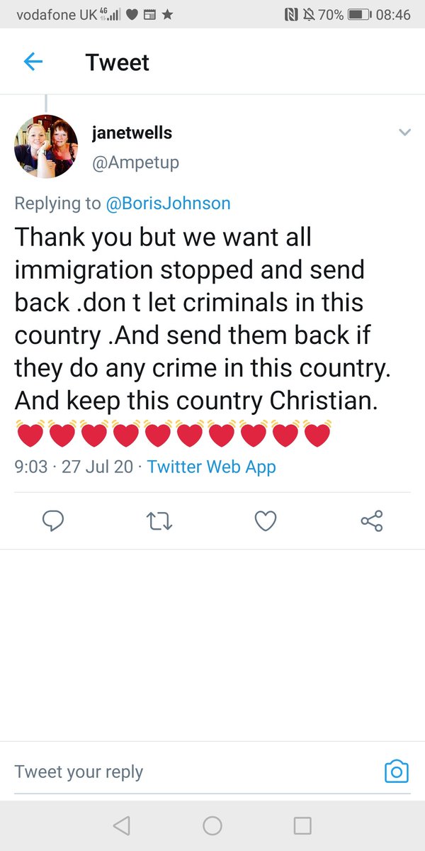 Everyday Racists *50.Janet's great hope for the new Commission on Race and Ethnic Disparities is that it will 'send them back before it's too late'. That's why she voted Conservative and for Brexit. Oh, and she wants to 'keep the country Christian'...supply your own punchlines.