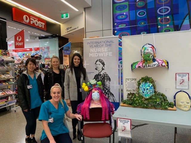 JulieMcCrossin's tweet photo. Thank you Dieticians & Speech Pathologists for your displays for World Head & Neck Cancer Day #WHNCDay2020 at Royal North Shore Hospital @NthSydHealth #SLPeeps @dietitiansaus @danilellebstone @SpeechPathAus It raises awareness of this tough cancer & the patients experience #HNC https://t.co/Vz9EfSIUJb