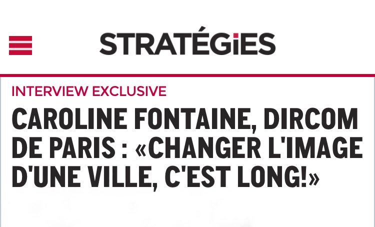 Un changement d’image c’est toujours assez long, car c’est une construction. @krofontaine #DirCom <a href="/Paris/">Paris</a> via <a href="/GillesWybo/">Gilles Wybo</a> <a href="/Strategies/">Strategies</a> #Communication #ComTerr

➡️strategies.fr/actualites/mar…