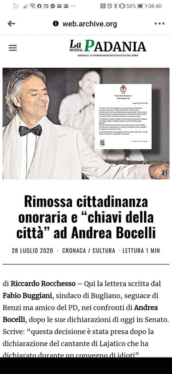 I nuovi padani faranno vacanze obbligate a #Bugliano.  #turismodiprossimità #padania <a href="/NuovaPadania/">La Nuova Padania</a>  #Bocelli