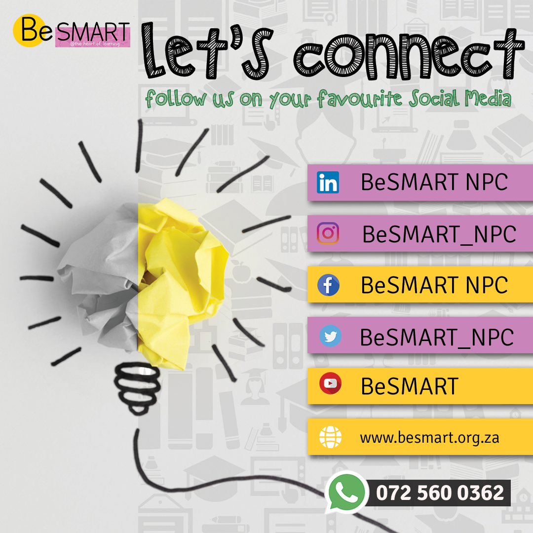 BeSMART_NPC's tweet photo. We are on social media and we would like to connect with you. Like, comment, inbox and tweet us on any platform.
#BeSMART #DigitalLearning #AtTheHeartOfLearning #WeAreOnSocialMedia https://t.co/vFl5g3v9aq