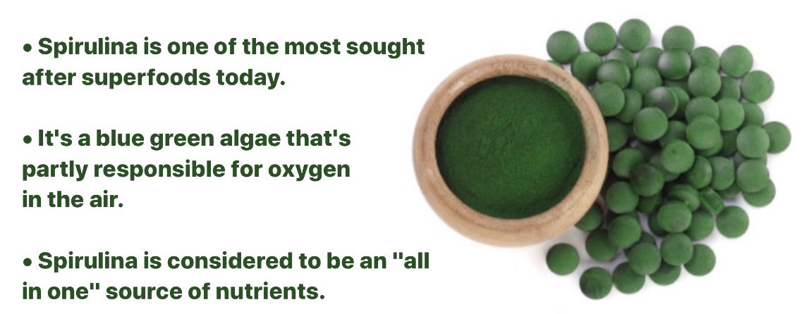 spira_vit's tweet photo. #spirulina, the #bluegreenalgae that’r in fact partly responsible fo the presence of #oxygen in the #atmosphere, which eventually allowed other small #organisms to #develop on #earth #billions of #years ago. It’s a truly effective #vitamin #supplement. 
https://t.co/5Yj96dlVzj https://t.co/LBIVkCEpif
