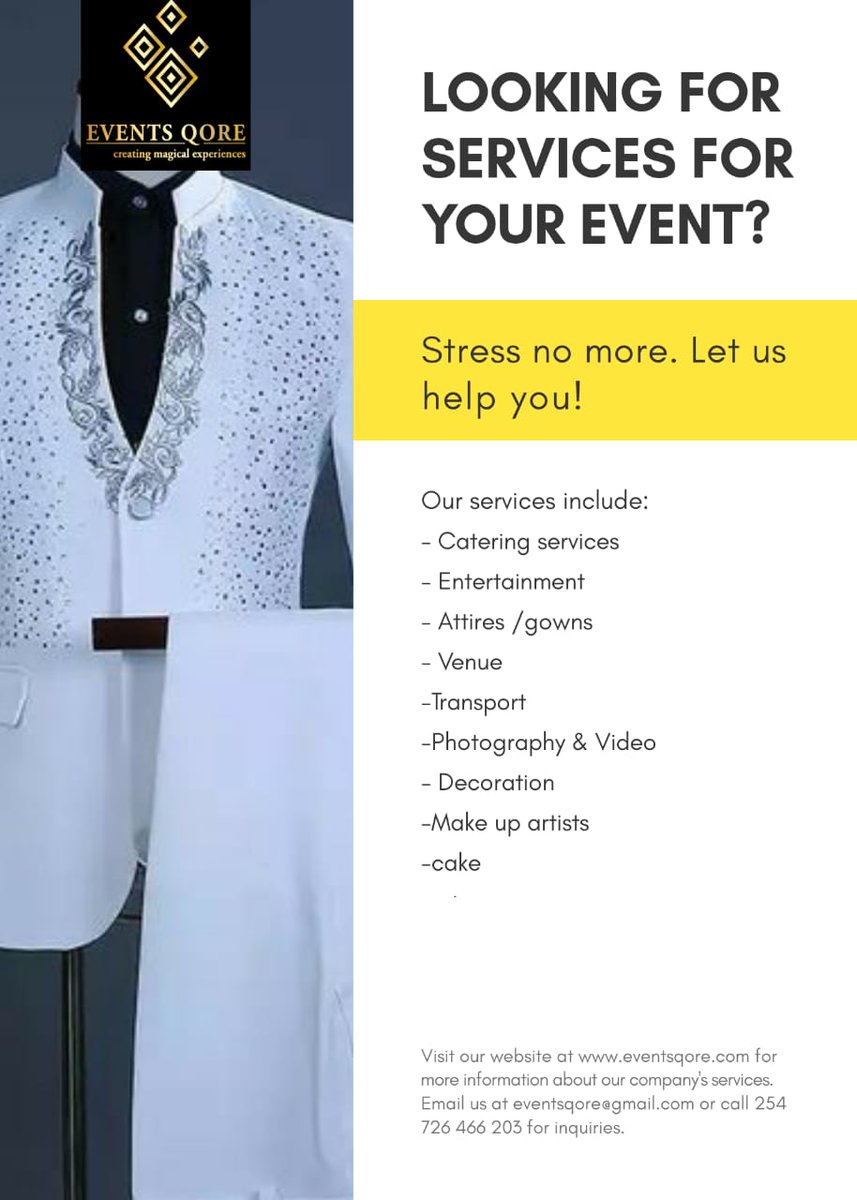 Our business is making memories. Call us for your events preparations 0719674006
#KemsaDelivers
#KaziMtaani 
#SupportSmallStreams