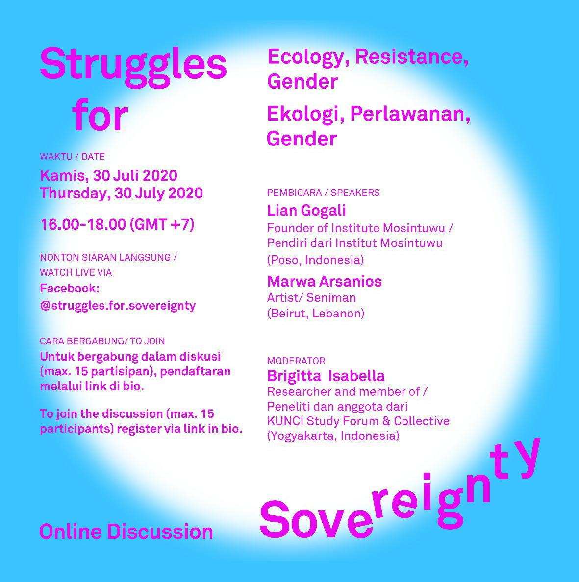 mkusumawijaya's tweet photo. Kamis dan Jumat, 30 dan 31 Juli, jam 16 sore. Ig. Struggles.for.Soveriegnty FB @Struggles for Sovereignty. Salah dua acara yang didukung @RujakRCUS dan @BPRDlingo https://t.co/xRohmUM293