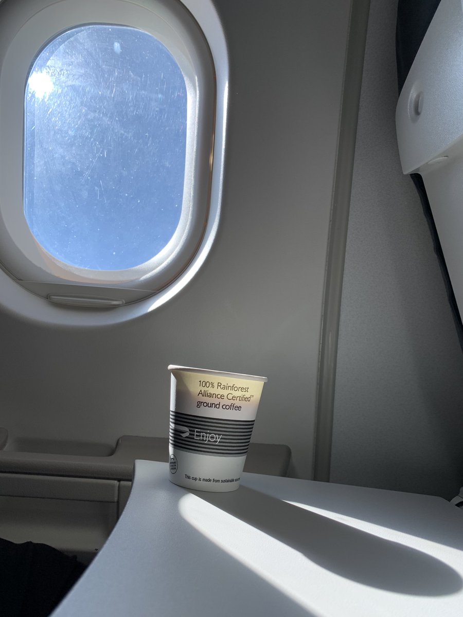 marktikky's tweet photo. A welcome return to @British_Airways complementary drinks throughout.
#artypose #coffeeat19000feet https://t.co/4M1nKBc89S