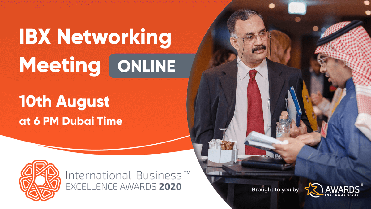 IBXAwards's tweet photo. The very-first IBX Networking Meeting will be held Live ONLINE on the 10th of August at 6 PM Dubai Time. 🤩

Our previous finalists, winners and judges will have the opportunity to enjoy the following:

🟠 Business Trivia Quiz
🟠 Speaker
🟠 Breakout Rooms
🟠 Panel Discussion https://t.co/gy7xUmL95J