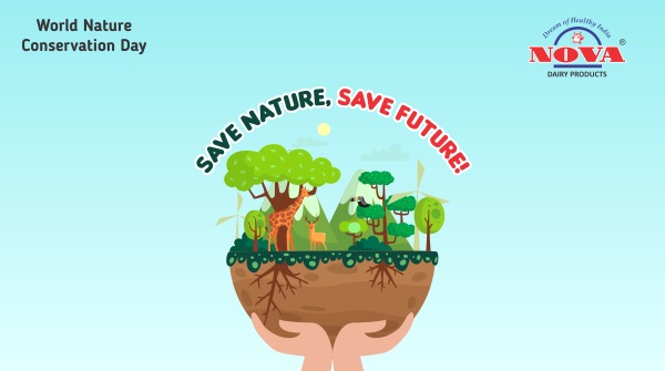 novadairy's tweet photo. Nature blesses us with a healthy life, destroying #Nature means destroying our own health. Let's give the next-gen a healthy nature, not pollution. We owe a lot more than that to our future. On this #WorldNatureConservationDay, let us all pledge to save mother nature!

#NovaDairy https://t.co/eTaWBveqHU