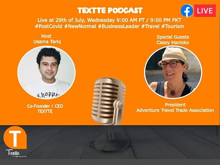 usetextte's tweet photo. Casey Hanisko, President Adventure Travel Trade Association will join us for the Podcast to discuss the impact of #Covid and what will be the new norm for adventure travel under Covid-19.
#Textte #TexttePodcast #Covid19 #Tourism #AdventureTravel #PostCovid #Lums https://t.co/yFxl9Rn4qt