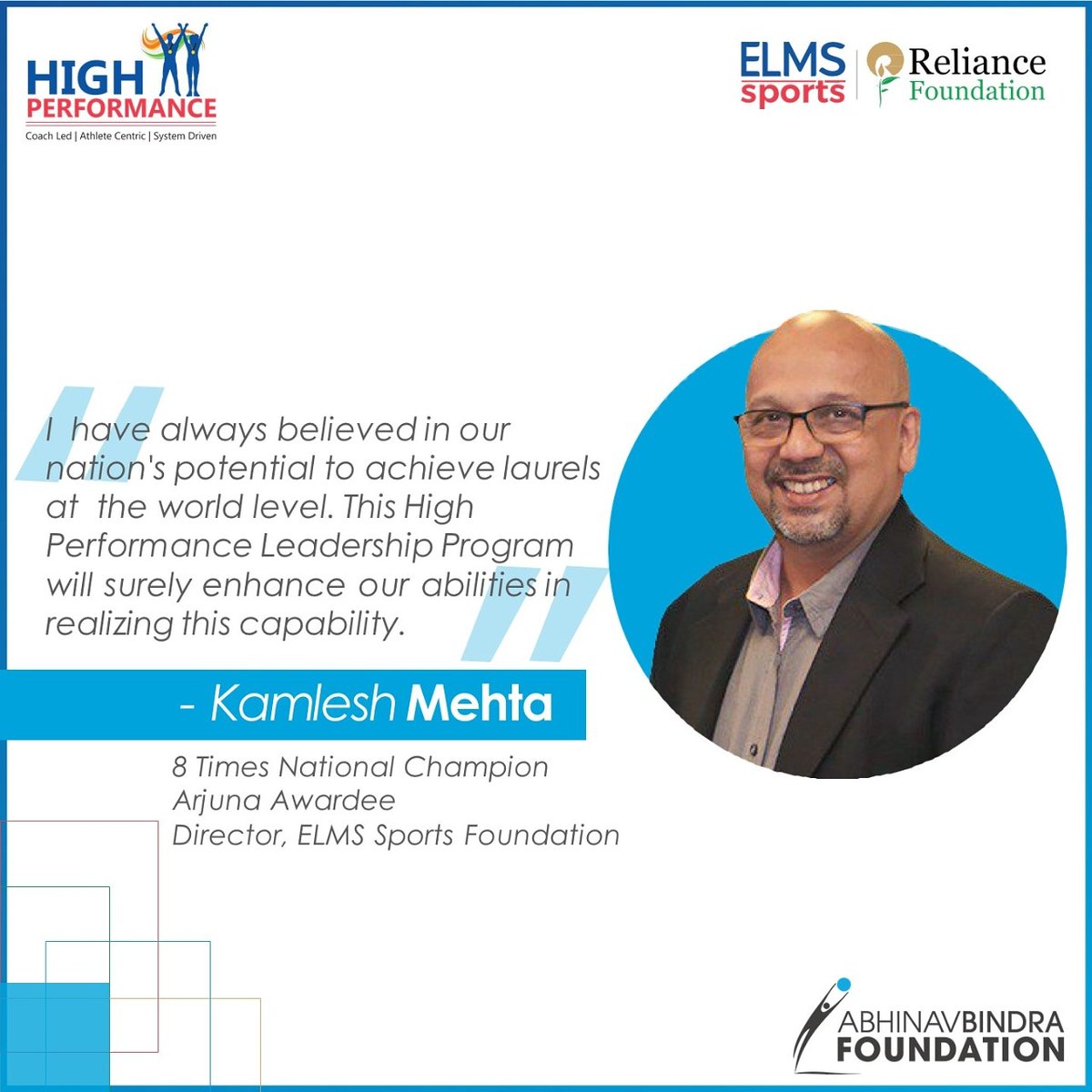 abfoundationind's tweet photo. 8-times National Champion and @ELMSsports Director, Kamlesh Mehta, gives his thoughts on #HPLP

#abft #abf #abhinavbindra #highperformance #sport #sports #leader #leadership #sportleader #sportsleadership https://t.co/YuEKmngua6