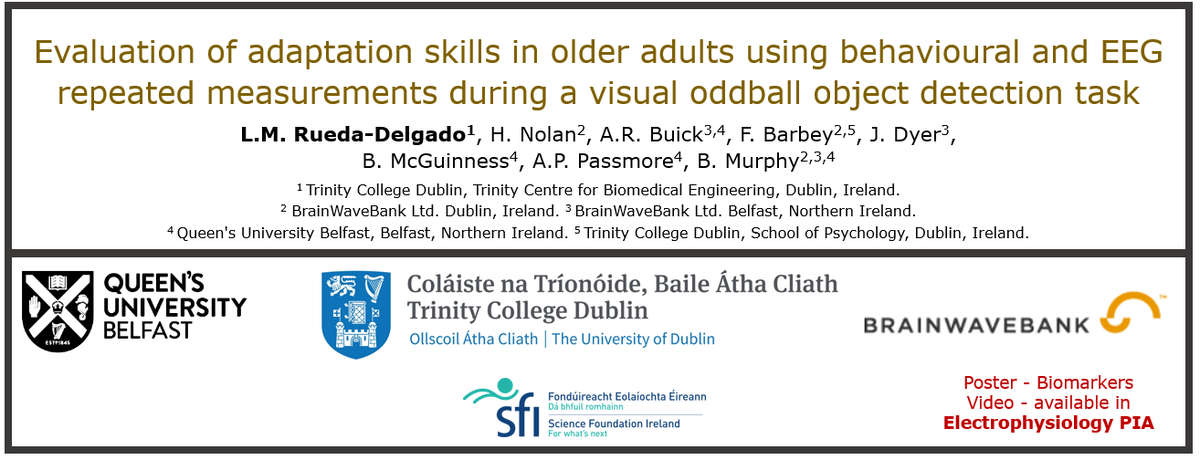 lauritius's tweet photo. Performance improvements over weeks/months in older adults during a simple visual detection task are accompanied by EEG changes. Check out the home-based, dry EEG study in Poster-Biomarkers of #AAIC20 #AAIC @tcdTCBE @brainwavebank @scienceirel #BelieveInScience https://t.co/Ae0G6Ghwy0