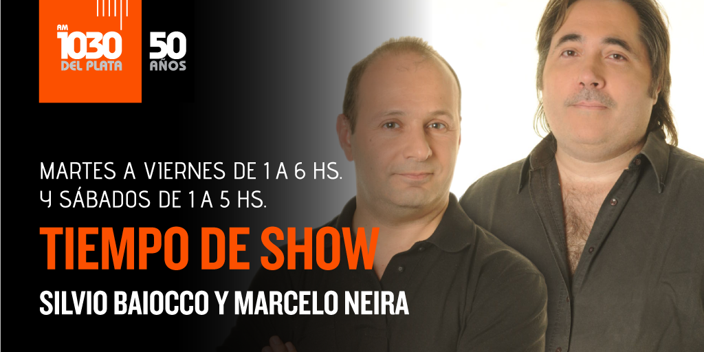 [#Aire] 📣 ¡Silvio Baiocco y Marcelo Neira hacen #TiempoDeShow hasta las 6 por #DelPlata! 📻

Mandá tu msj a nuestro Whatsapp 📲 113-285-2783 👈

#QuedateEnCasa