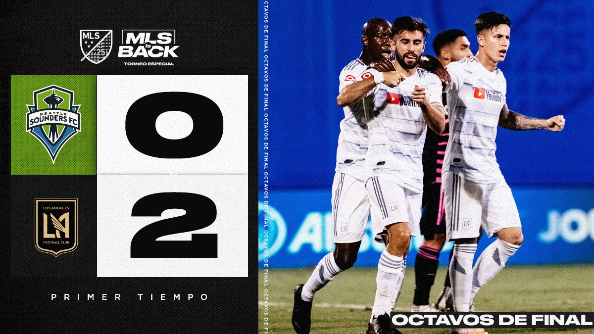 MLSes's tweet photo. Terminan los primeros 4️⃣5️⃣ minutos con ventaja para @SomosLAFC con GOLES de Diego Rossi y @latif_blessing

#SEAvLAFC | #MLSisBack https://t.co/Pl8F0lSoXI