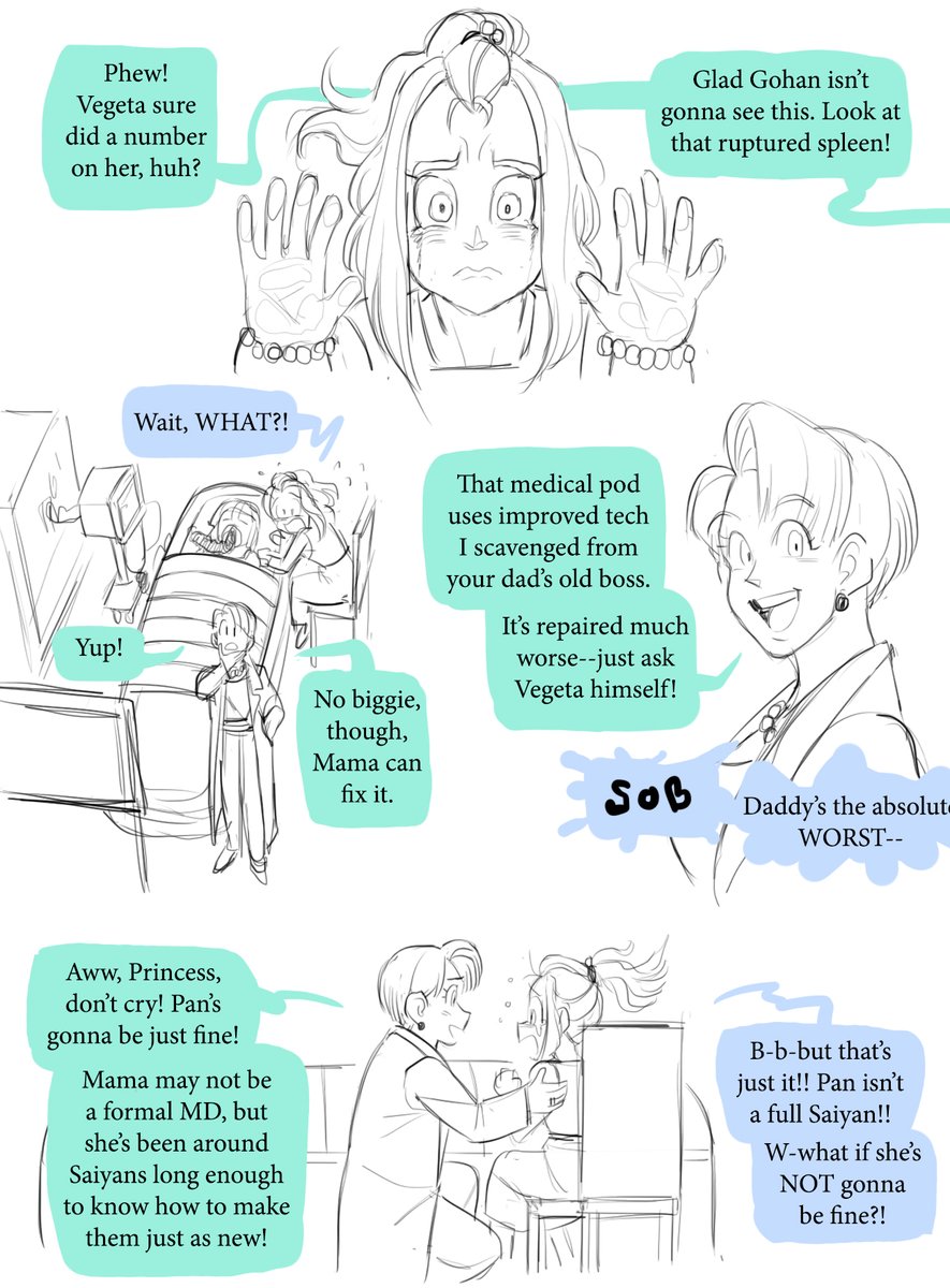 a_karaii's tweet photo. [dbz] Waaaayy too much dialogue, and the beginning of a plot?? Dun dun dun...
In other news, Bulma is a genius biomechanical engineer+applied physicist, why not throw in a casual honorary medical degree too hahaha 😂 https://t.co/LMtt8Cvr3W