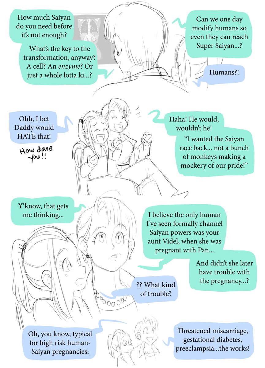a_karaii's tweet photo. [dbz] Waaaayy too much dialogue, and the beginning of a plot?? Dun dun dun...
In other news, Bulma is a genius biomechanical engineer+applied physicist, why not throw in a casual honorary medical degree too hahaha 😂 https://t.co/LMtt8Cvr3W