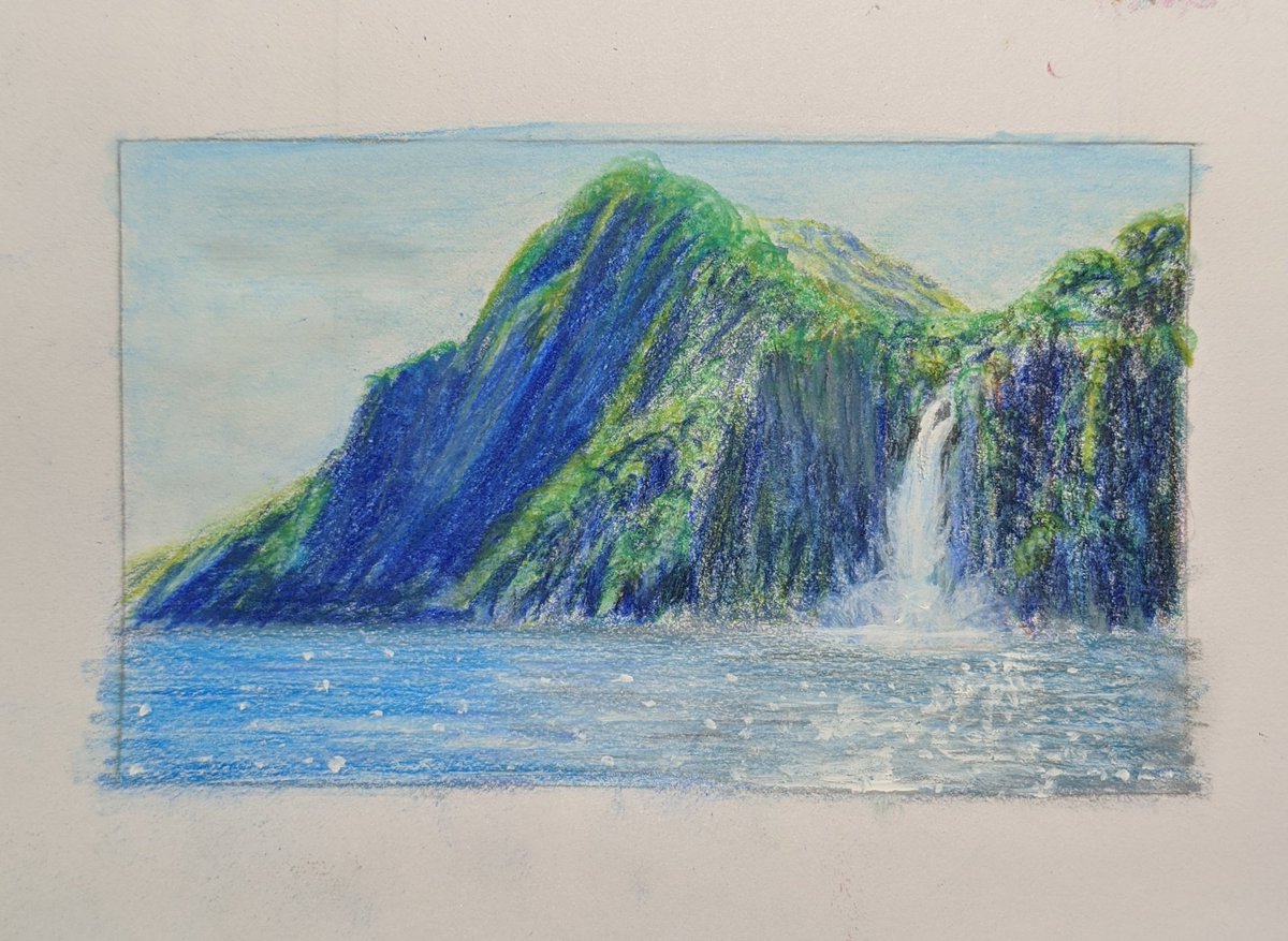 curley133's tweet photo. Late night experiment - colored pencil & gouache.. should have used watercolor paper.
.
#coloredpencil #art #drawing #artist #sketch #illustration #artwork #supracolor #sketchbook #draw #pencildrawing #pencil #coloredpencils #landscapeart https://t.co/EeFwut012X