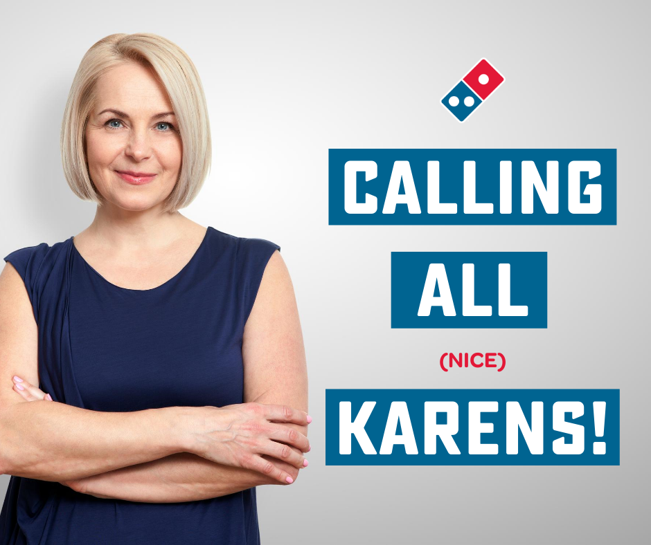 JamesMustapic's tweet photo. I would like to speak to the manager of Domino's NZ for thinking that giving free pizzas to people called Karen is a good marketing idea https://t.co/6RIz2zPMM1